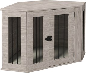 PawHut Cușcă pentru câine, cușcă, design colțar, incl. încuietoare, 1 pernă de odihnă, 104 x 55 x 63 cm, Maro | Aosom Romania