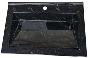 Lavoar(chiuveta) baie compozit granit, cu sifon ascuns, HouseXL LuxMarble, 61x47 cm, montaj pe blat sau masca, antibacterian, aspect marmurat