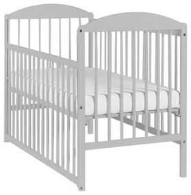 Patut din lemn masiv 120x60 cm Orella gri cu laterala culisanta, lemn masiv de pin, conform EN71