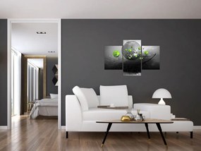 Tabloul cu bile abstracte verzi (90x60 cm)