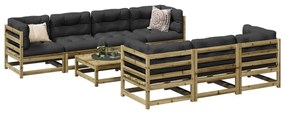 3299327 vidaXL Set canapea de grădină cu perne, 8 locuri, lemn de pin tratat