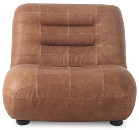 Fotoliu maro coniac cu tapițerie din piele Wyatt – Dutchbone