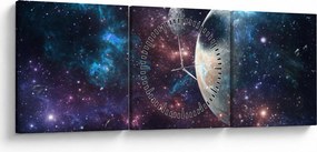 Tablou cu cosmos (cu ceas) (90x30 cm)