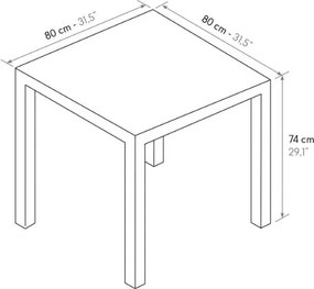 Masa Martin terasa, 80/80 cm, ratan sintetic