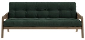 Canapea verde extensibilă cu tapițerie din catifea reiată 204 cm Grab - Karup Design