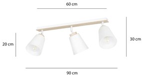 Lustra Plafon Atlas 3 White 724/3 Emibig Lighting, Modern, E27, Polonia