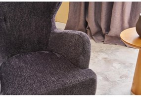 Fotoliu cu urechi Karinotta (antracit + Lemn). 1106509