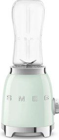 Blender Smeg PBF01PGEU, 300 W, 2 x 600 ml, 20 000–24 000 rpm, Baza antiderapanta, Fara BPA, Otel inoxidabil, Verde pastel