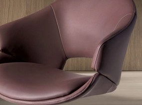 Scaun modern pivotant piele sintetica maro cupru