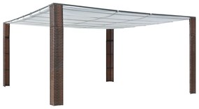 vidaXL Pavilion cu acoperiș, maro și crem, 400x400x200 cm, poliratan