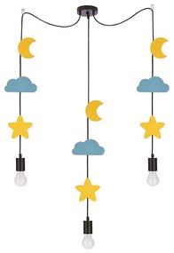 Lampă suspendată pentru copii TRIO 3xE27/20W/230V galben/albastru