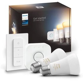 Set de bază Philips Hue WHITE AMBIANCE 2xE27/8W/230V + dispozitiv de interconectare