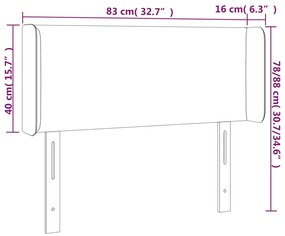 Tablie de pat cu aripioare roz 83x16x78 88 cm catifea 1, Roz, 83 x 16 x 78 88 cm