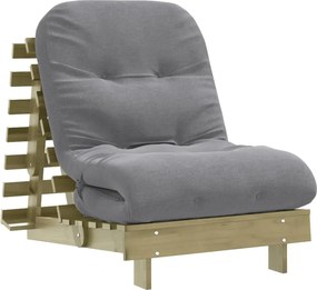 vidaXL Canapea futon cu saltea, 70x206x11 cm, lemn de pin tratat