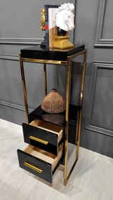 Consola Rodez III negru/gold – H103 cm