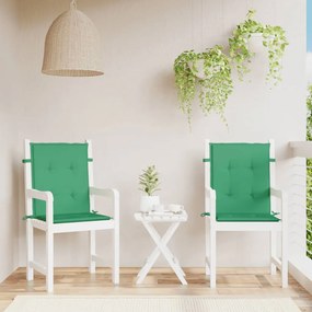 vidaXL Perne cu spătar mic, 2 buc. verde 100x50x3 cm textil oxford