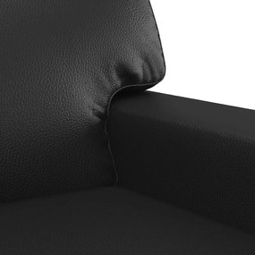 Canapea cu 2 locuri, negru, 140 cm, piele ecologica Negru, 174 x 77 x 80 cm