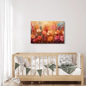 Tablou - Flori de pajiște, pictură (90x60 cm)