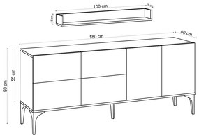 Dulap cu raft Stella Sapphire Oak