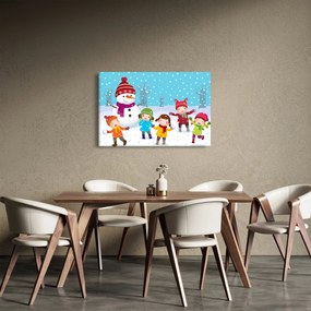 Tablou - Bucurii de iarnă pentru copii (90x60 cm)