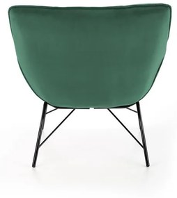Fotoliu tapitat Belton velvet verde – H78 cm