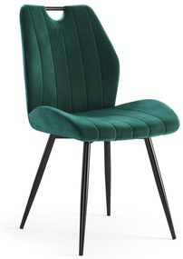 MAZZONI EXPORT ARNO Verde (țesătură Bluvel 78) - SCAUN TAPIȚAT MODERN PENTRU LIVING/SUFRAGERIE cu MÂNER | CATIFEA