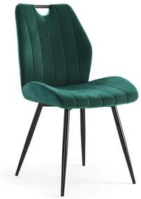 MAZZONI EXPORT ARNO Verde (țesătură Bluvel 78) - SCAUN TAPIȚAT MODERN PENTRU LIVING/SUFRAGERIE cu MÂNER | CATIFEA