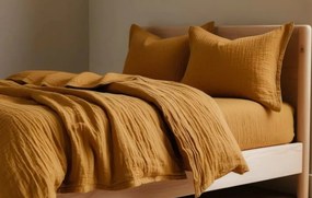 Lenjerie de pat MOELLIN din muselin mustar Dimensiunile lenjeriei: 70 x 90 cm | 140 x 200 cm