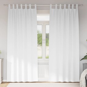 vidaXL Perdele opace cu perdele 2 pcs Alb pur 245 x 140 cm Poliester