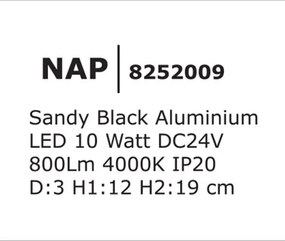 Accesoriu, Corp de iluminat pentru sina magnetica Buxton, Loop sau Sign, Nap 10W 4000K