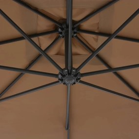 Umbrela suspendata cu stalp din otel, gri taupe, 300 cm Gri taupe
