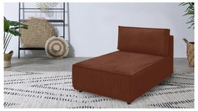 Modul pentru canapea cărămiziu cu tapițerie din catifea reiată (cu colț variabil) Nihad modular – Bobochic Paris