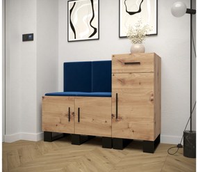 Set mobilier pentru hol Amanda 18 (Stejar artisan + Albastru). 1086015