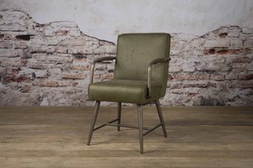 Scaun piele artificiala Belmonte verde inchis