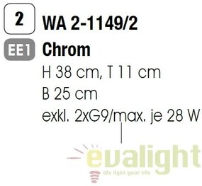 Aplica de perete eleganta Carla WA 2-1149/2 chrom OR