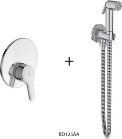 Dus igienic cu baterie Alpha Ideal Standard cu agatatoare, para, furtun si baterie incastrata