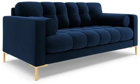 Canapea Bali Royal Blue, 2 locuri/catifea/picioare gold