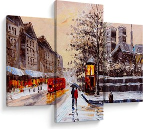 Tablou - Pictură oraș iarna (90x60 cm)