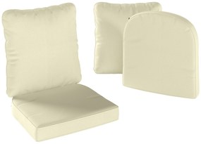 Outsunny Set de 2 perne pentru șezut cu spătar, pernă de șezut și de spătar pentru exterior și interior, crem | Aosom Romania