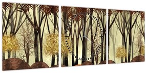 Tablou - Pădure decorativă (cu ceas) (90x30 cm)