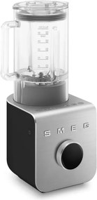 Blender Smeg Collezione BLC02BLMEU, 1400 W, 1,5 l, 22 000 rpm, 5 programe, 9 viteze, Măcinare gheață, Oțel inoxidabil, Negru/Inox