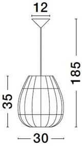 Lustra / Pendul modern design natural ratan MARLO D-30cm