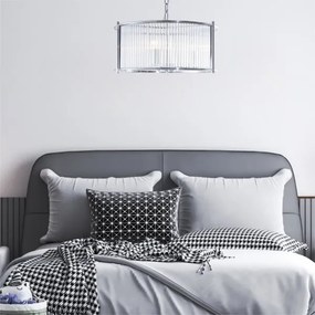 Lustră pe lanț Zuma Line 2200131P-L MARMO 3xE27/40W/230V argintiu