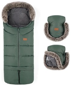 SET sac pentru cărucior 4 în 1 PETITE&MARS ARCTIC + mănuși pentru cărucior Veritable Khaki