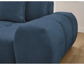 Colțar albastru închis extensibil/cu spațiu de depozitare cu tapițerie din chenille (cu colț pe partea stângă/cu șezlong) Everest – Bobochic Paris