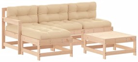 3186053 vidaXL Set mobilier de grădină cu perne, 5 piese, lemn masiv