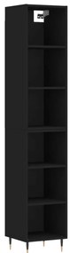 3189806 vidaXL Dulap înalt, negru, 34,5x32,5x180 cm, lemn prelucrat
