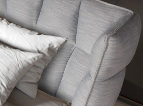 Pat dublu tapitat design LUX Gri-albastrui deschis, 180x200cm