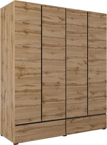 Dulap lemn masiv Orion, 180 × 210 × 60 cm - Stejar deschis