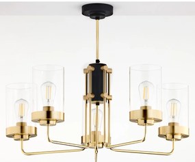 Jupiter 2088 - Lustră pe tijă RAMIREZ 5xE27/15W/230V auriu/negru